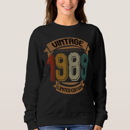 Geburtstag Geboren 1989 Vintag Sweatshirt (Vorderseite)