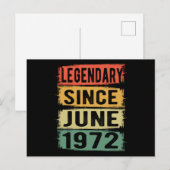 Geburtstag Geboren im Juni 1972 Postkarte (Vorne/Hinten)