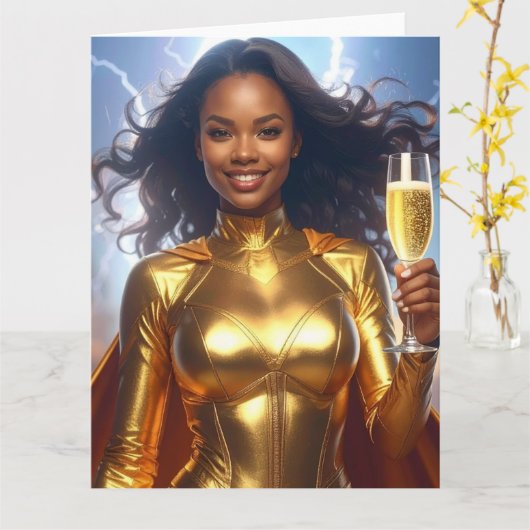 Geburtstag & Geburtstag Superheld Karte (Gelbe Blume)