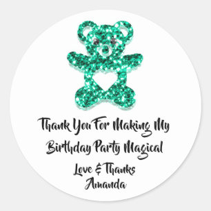 Geburtstag Gefallen Mint Green Heart Baby Sweet B Runder Aufkleber