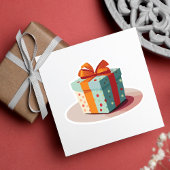 Geburtstag Gegenwart mit Orange Bow Aufkleber