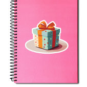 Geburtstag Gegenwart mit Orange Bow Aufkleber