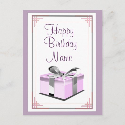 Geburtstag gegenwärtig postkarte (Vorderseite)