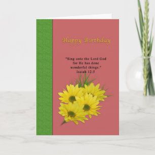 Geburtstag, gelbe Tüten, religiös Karte
