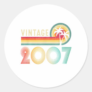 Geburtstag gibt Vintagen Stil für 2007s Limited Runder Aufkleber