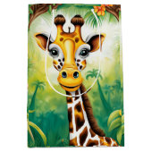 Geburtstag Giraffe Mittlere Geschenktüte (Vorderseite)
