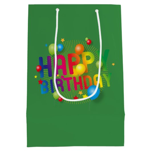 Geburtstag Giraffe Mittlere Geschenktüte (Rückseite)