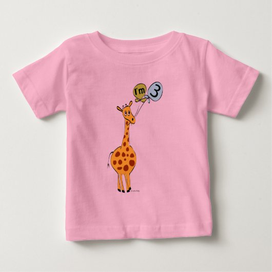 Geburtstag Giraffe und Balloons Baby T-shirt (Vorderseite)