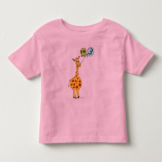 Geburtstag Giraffe und Balloons Kleinkind T-shirt (Vorderseite)