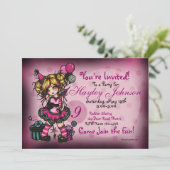 Geburtstag Girl Fairy Prinzessin Custom Einladunge Einladung (Stehend Vorderseite)