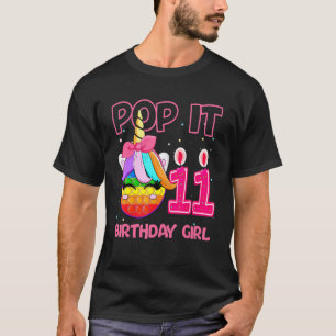 Geburtstag Girl Pop Es 11. Geburtstag Unicorn Fidg T-Shirt