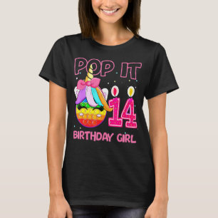 Geburtstag Girl Pop Es 14. Geburtstag Unicorn Fidg T-Shirt