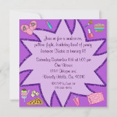 Geburtstag Girl Sleepover Pajama Party Einladung (Rückseite)