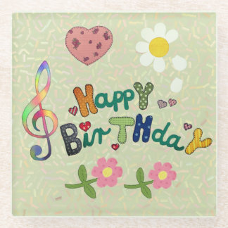 Geburtstag Glasuntersetzer