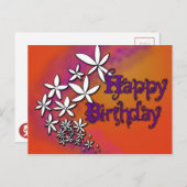 Geburtstag glücklich - floral - Postkarte (Vorne/Hinten)