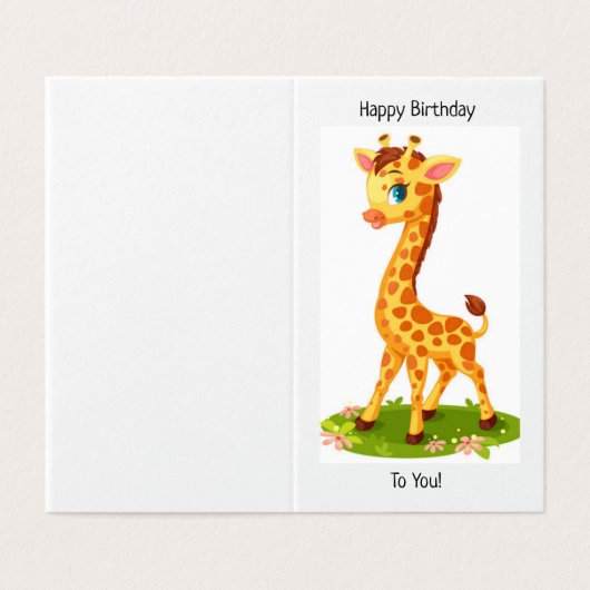 Geburtstag glücklich - Kinderkarte (Außenseite Aufgefaltet)