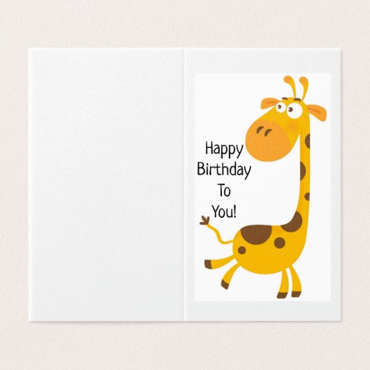 Geburtstag glücklich - Kinderkarte (Außenseite Aufgefaltet)