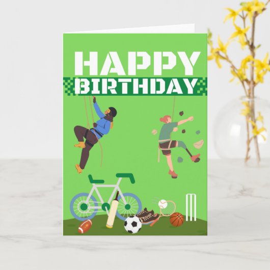 Geburtstag glücklich - Sport Karte (Gelbe Blume)