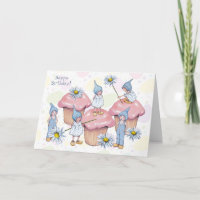 Geburtstag, Gnomes und kleine Kuchen, rosa
