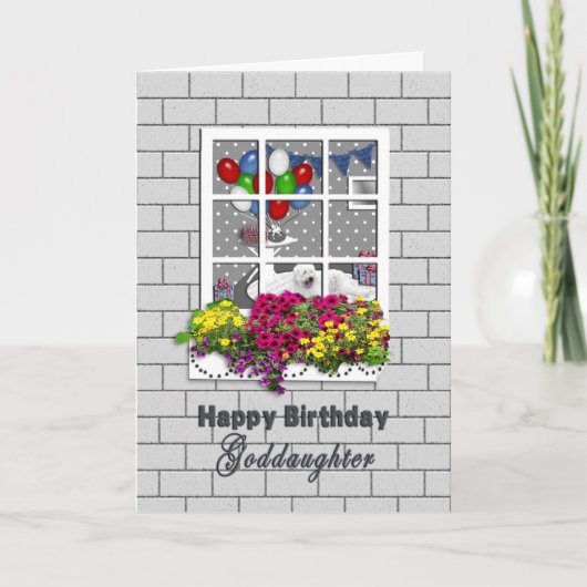 GEBURTSTAG - Goddaughte - AUSSENSEITE, die HEREIN Karte (Vorderseite)