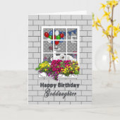 GEBURTSTAG - Goddaughte - AUSSENSEITE, die HEREIN Karte (Gelbe Blume)