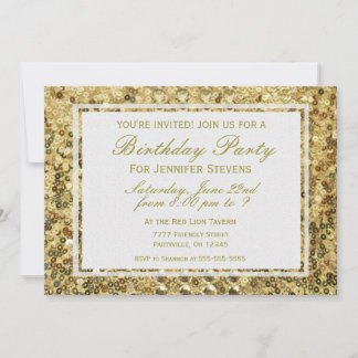 Geburtstag | Gold Confetti Glitzer Bling Einladung