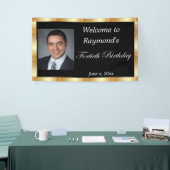 Geburtstag, Gold Foil, Schwarz Banner (Messeveranstaltung)