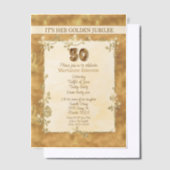 Geburtstag Golden Jubilee Vellum Einladungen (Versetzt)