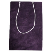 Geburtstag Golden Retriever auf Lila Leder Mittlere Geschenktüte (Rückseite)