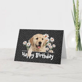 Geburtstag Golden Retriever auf Polka Dots Karte