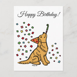Geburtstag Golden Retriever Cartoon Postkarte