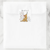 Geburtstag Golden Retriever Cartoon Vielen Dank Quadratischer Aufkleber (Tasche)