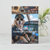 Geburtstag Golden Retriever Hundepilotin Funny Fun Karte (Stehend Vorderseite)
