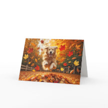 Geburtstag Golden Retriever springen in Blätter