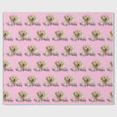 Geburtstag Golden Retriever und Daisies Geschenkpapier (Flach)