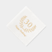 Geburtstag: Goldene Kränz-Benutzernummer Servietten Mit Folie (Rechts)