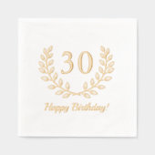Geburtstag: Goldene Kränz-Benutzernummer Servietten Mit Folie (Vorderseite)