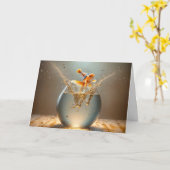 Geburtstag Goldfish springt aus Fishbowl Karte (Gelbe Blume)