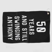 Geburtstag Golfer Funny 50. glücklicher Vater Par Golfhandtuch (Horizontal)