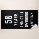 Geburtstag Golfer Funny 50. glücklicher Vater Par Strandtuch (Vorderseite)
