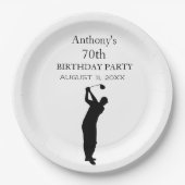 Geburtstag Golfer Funny 70. glücklicher Vater Par Pappteller (Vorderseite)