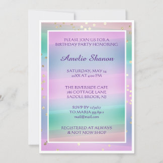 Geburtstag Graduate Pink Pastel Confetti Foto Einladung