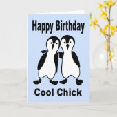 Geburtstag Grafik-Stil Niedlich Comical Pinguin Co Karte (Gelbe Blume)