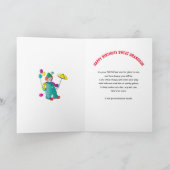 Geburtstag Grandson Farbige Clown-Fun-Bildkarte Karte (Innenseite)