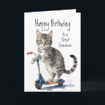 Geburtstag Grandson Fun Niedliche Katze auf Kick S Karte<br><div class="desc">Geburtstag Grandson Fun Niedliche Katze auf Kick Scooter</div>