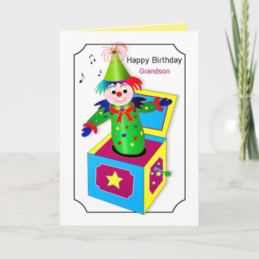 Geburtstag Grandson Jack in der Box farbig Karte (Vorderseite)
