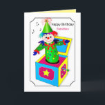 Geburtstag Grandson Jack in der Box farbig Karte<br><div class="desc">Spaß,  hell und lebhaft sind diese Jack-in-the-Box-Grüße für Kinder.  Siehe auch andere Kategorien wie Einladungen,  Tasse,  T - Shirt.</div>