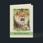 Geburtstag, Grandson Lion Karte<br><div class="desc">Wenige Tiere können der Schönheit und Majestät eines Löwen entsprechen.  Er macht eine fantastische Geburtstagskarte.</div>