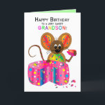 Geburtstag, Grandson, Maus, Kaleidoskop Collection Karte<br><div class="desc">Sehen Sie viele andere Designs in dieser hellen Kaleidoskop Kollektion.  Siehe unter MEINE SAMMLUNGEN - KALEIDOSKOPE-SAMMLUNG</div>