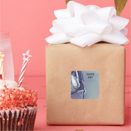 Geburtstag Grau Net & Volleyball Square Sticker